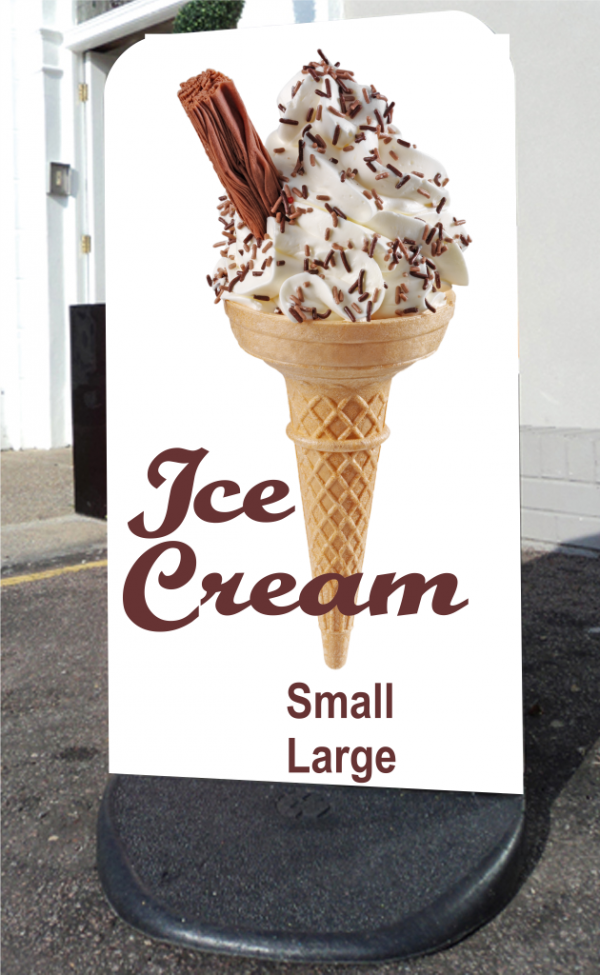 Ice Cream Pavement Sign